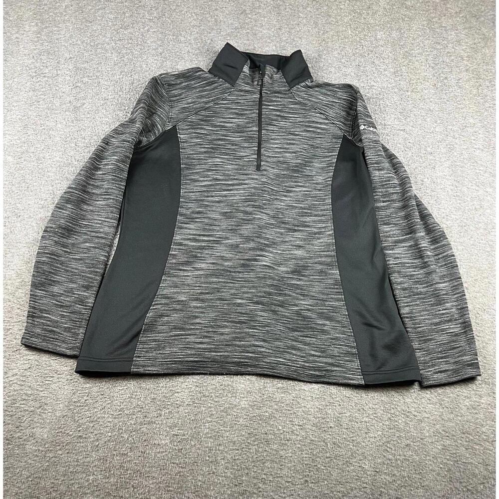 Columbia Men's Gray and Black Fleece Jacket Size XL